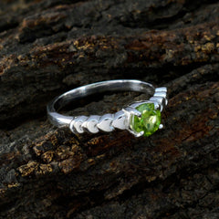 Peridot Solitaire Turkish 92.5 Silver Green Gemstone Whisper thin Glamorous Ring Jewellery