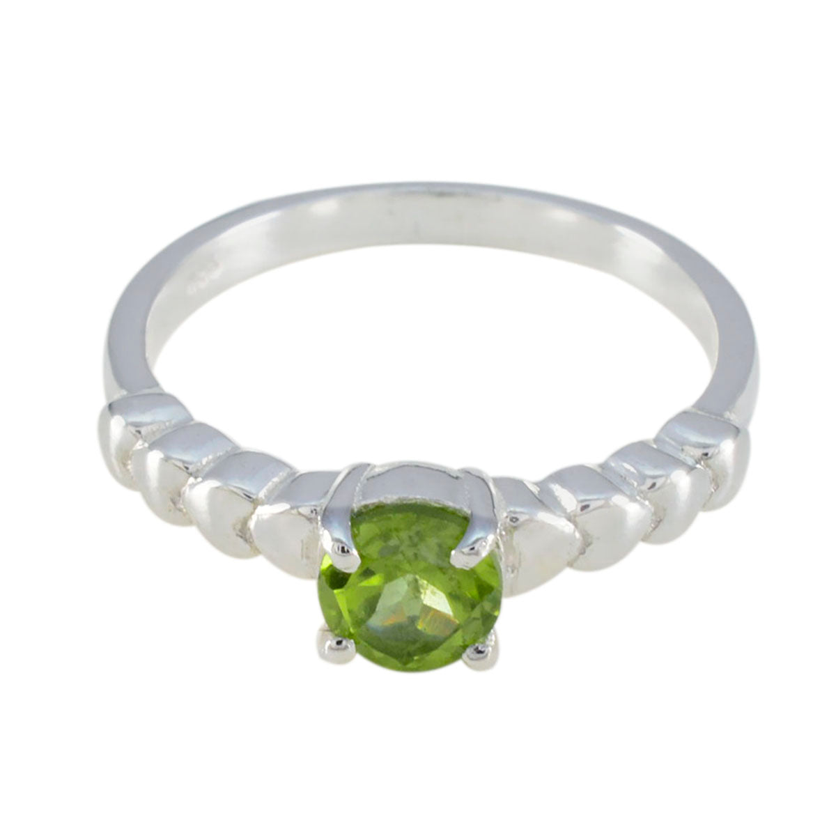 Peridot Solitaire Turkish 92.5 Silver Green Gemstone Whisper thin Glamorous Ring Jewellery Hoofdafbeelding