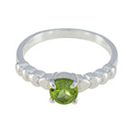 Peridot Solitaire Turkish 92.5 Silver Green Gemstone Whisper thin Glamorous Ring Jewellery