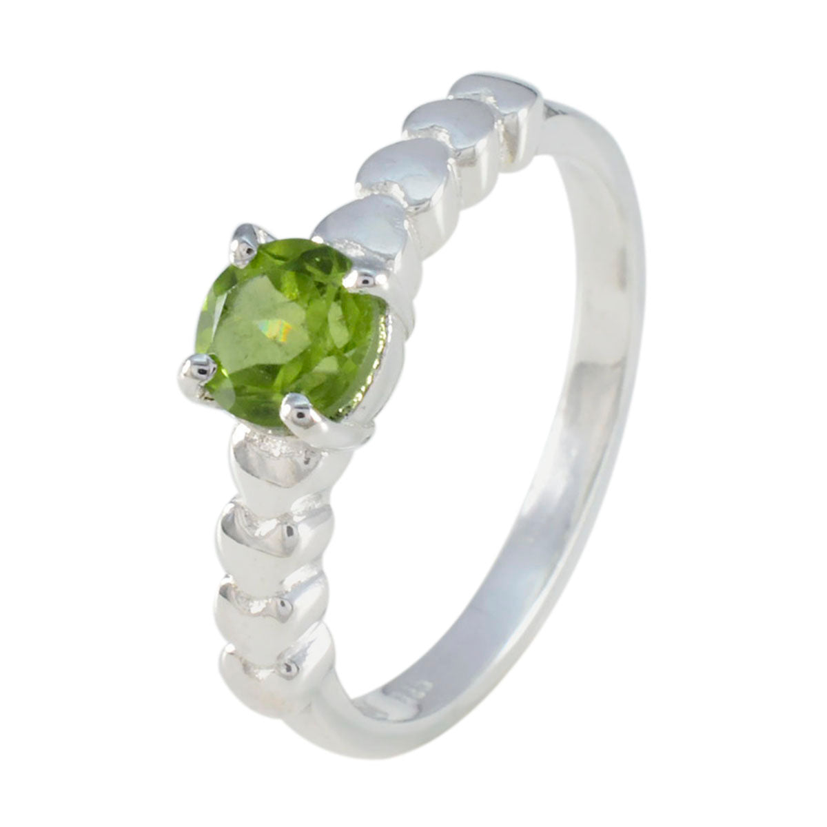 Peridot Solitaire Turks 92,5 zilver, groene edelsteen, fluisterdunne, glamoureuze ring, sieraden Secundaire afbeelding
