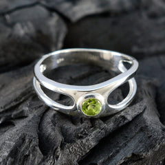 Peridot Solitaire American 925 Silver Green Gemstone Whisper thin Graceful Ring Jewelry