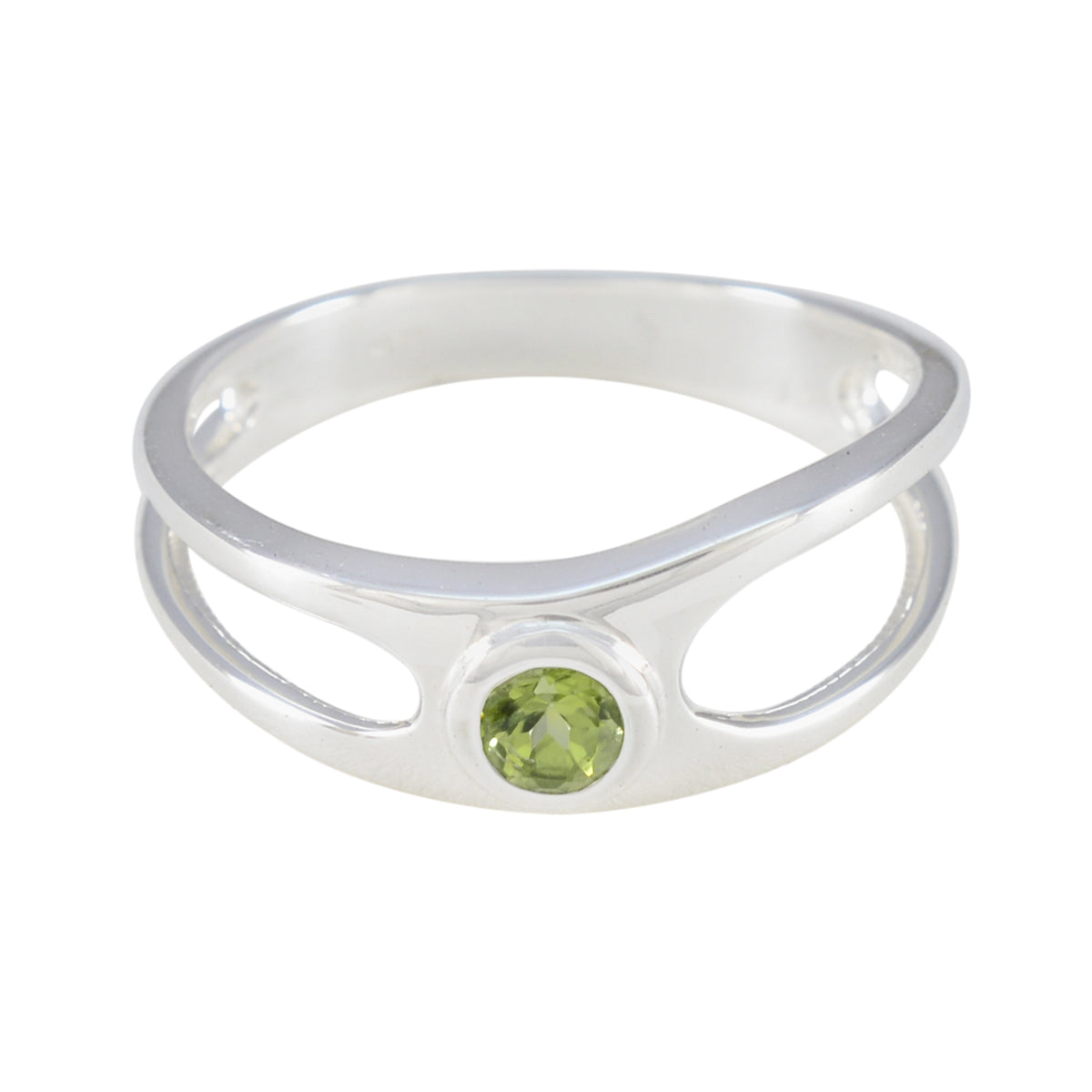 Peridot Solitaire American 925 Silver Green Gemstone Whisper thin Graceful Ring Jewelry