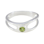 Peridot Solitaire American 925 Silver Green Gemstone Whisper thin Graceful Ring Jewelry