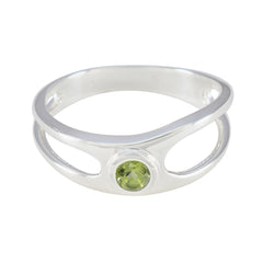 Peridot Solitaire American 925 Silver Green Gemstone Whisper thin Graceful Ring Jewelry
