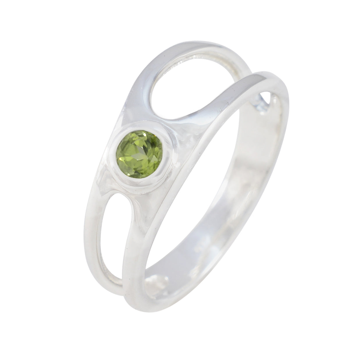 Peridot Solitaire Amerikansk 925 Silver Grön Ädelsten Visperstunna Graciösa Ringsmycken Sekundär produktbild