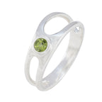 Peridot Solitaire American 925 Silver Green Gemstone Whisper thin Graceful Ring Jewelry