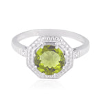 Peridot Solitaire Korean Sterling Silver Green Gemstones Whisper thin Glamorous Ring Jewelry