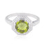 Peridot Solitaire Korean Sterling Silver Green Gemstones Whisper thin Glamorous Ring Jewelry