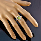 Peridot Solitaire Korean Sterling Silver Green Gemstones Whisper thin Glamorous Ring Jewelry