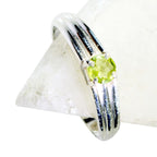 Peridot Solitaire Japanese 92.5 Silver Green Gemstone Dainty Romantic Ring Jewellery
