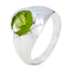 Peridot Solitär Marokkanisches Sterling Silber Grüne Edelsteine Auffälliger zeitgenössischer Ringschmuck