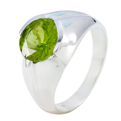 Peridot Solitaire Moroccan Sterling Silver Green Gems Eye catching Contemporary Ring Jewellery