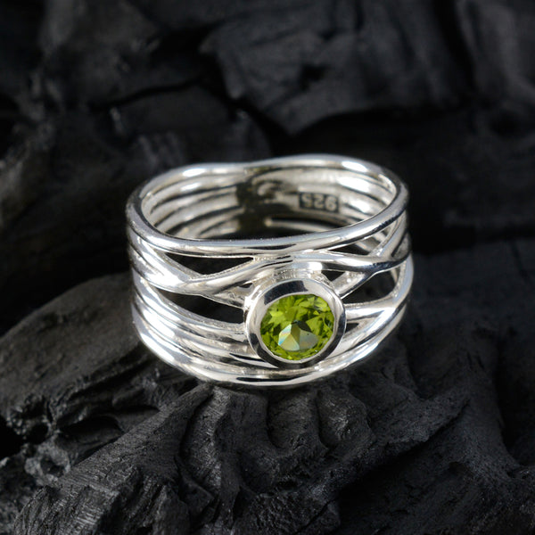 Peridot Solitaire Spanish 925 Silver Green Gemstone Eye catching Rope Wire Band Jewellery