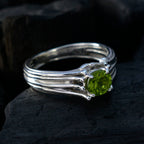 Peridot Solitaire African Silver Green Gems Classic Sophisticated Ring Jewelry