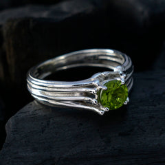 Peridot Solitaire African Silver Green Gems Classic Sophisticated Ring Jewelry