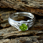 Peridot Solitaire African Silver Green Gems Classic Sophisticated Ring Jewelry