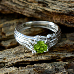 Peridot Solitaire African Silver Green Gems Classic Sophisticated Ring Jewelry