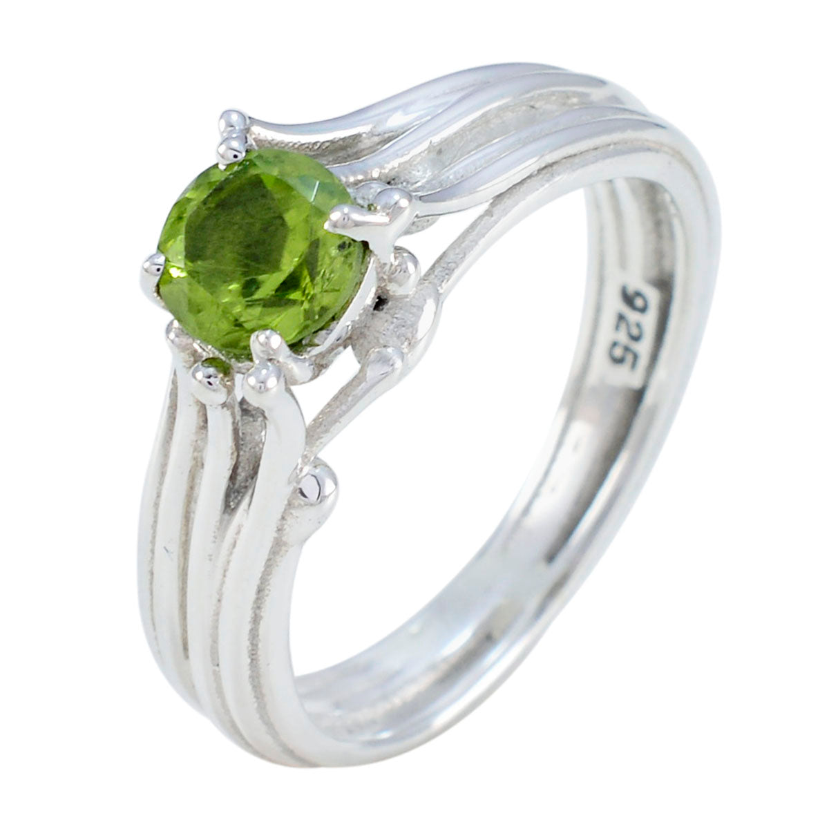 Peridot Solitaire African Silver Green Gems Classic Sophisticated Ring Jewelry