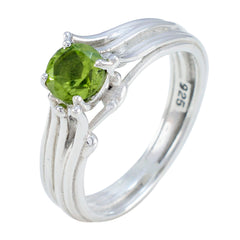 Peridot Solitaire African Silver Green Gems Classic Sophisticated Ring Jewelry