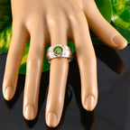 Peridot Solitaire Egyptian Silver Green Gemstone Classic Glamorous Ring Jewelry