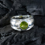 Peridot Solitaire Egyptian Silver Green Gemstone Classic Glamorous Ring Jewelry
