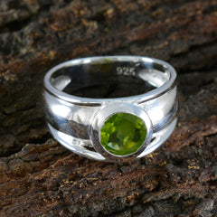 Peridot Solitaire Egyptian Silver Green Gemstone Classic Glamorous Ring Jewelry