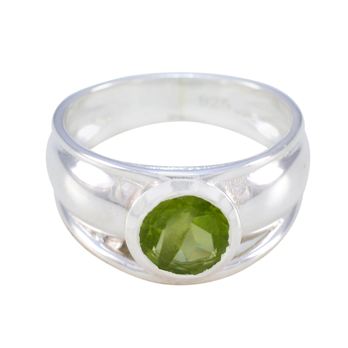 Peridot Solitaire Egyptian Silver Green Gemstone Classic Glamorous Ring Jewelry