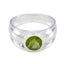 Peridot Solitaire Egyptian Silver Green Gemstone Classic Glamorous Ring Jewelry
