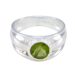 Peridot Solitaire Egyptian Silver Green Gemstone Classic Glamorous Ring Jewelry