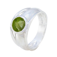Peridot Solitaire Egyptian Silver Green Gemstone Classic Glamorous Ring Jewelry