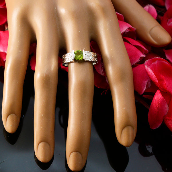Peridot Solitaire African 925 Sterling Silver Green Gems Tiny Modern Ring Jewelry