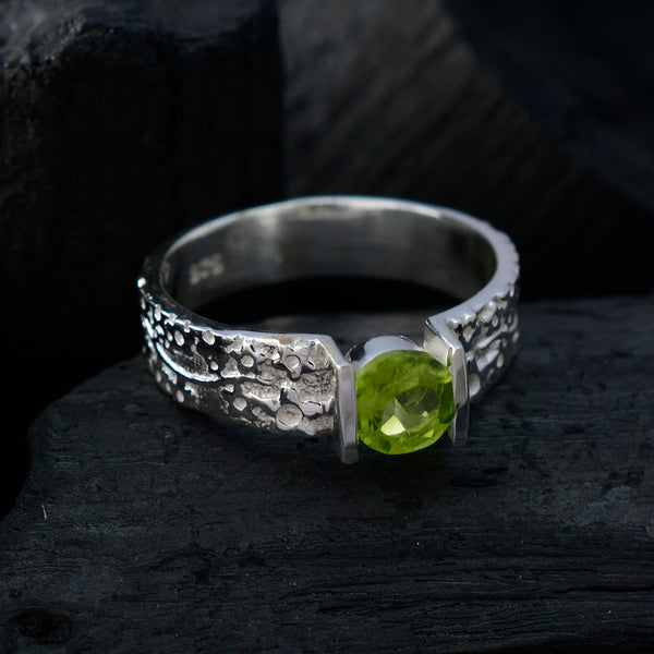 Peridot Solitaire African 925 Sterling Silver Green Gems Tiny Modern Ring Jewelry