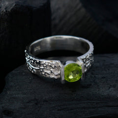 Peridot Solitaire African 925 Sterling Silver Green Gems Tiny Modern Ring Jewelry