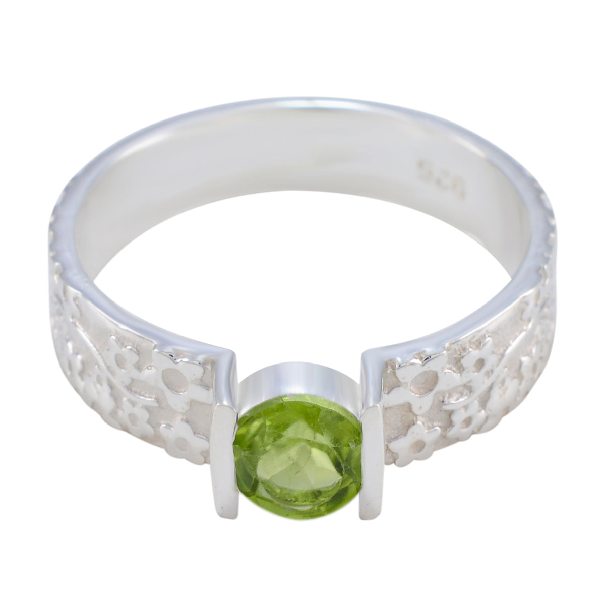 Peridot Solitaire African 925 Sterling Silver Green Gems Tiny Modern Ring Jewelry Huvudsaklig produktbild