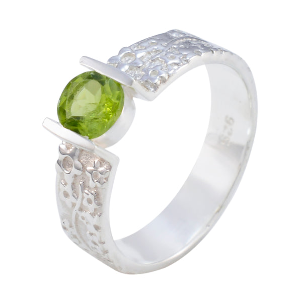 Peridot Solitaire African 925 Sterling Silver Green Gems Tiny Modern Ring Jewelry