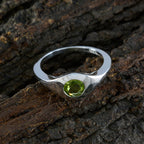 Peridot Solitaire African 925 Sterling Silver Green Gems Featherlight Trendy Ring Jewellery