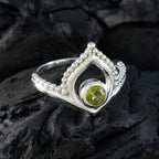 Peridot Solitaire Korean 925 Silver Green Gemstones Whisper thin Modern Ring Jewellery
