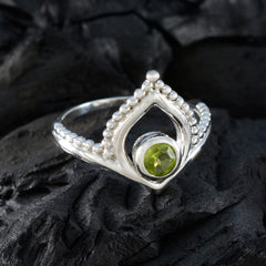 Peridot Solitaire Korean 925 Silver Green Gemstones Whisper thin Modern Ring Jewellery