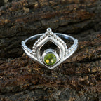 Peridot Solitaire Korean 925 Silver Green Gemstones Whisper thin Modern Ring Jewellery