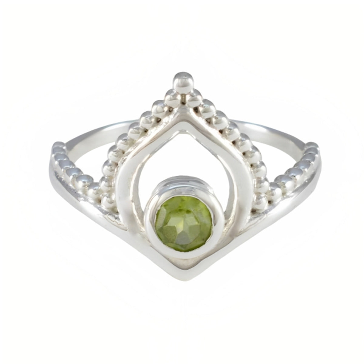 Peridot Solitär Koreanisch 925 Silber Grüne Edelsteine Flüsterdünn Moderner Ring Schmuck Hauptbild