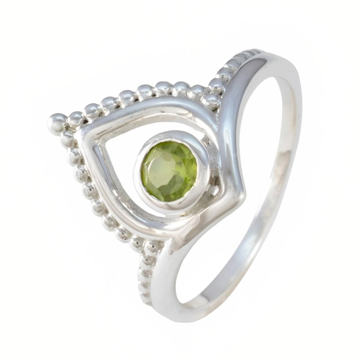 Peridot Solitaire Korean 925 Silver Green Gemstones Whisper thin Modern Ring Jewellery