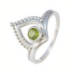 Peridot Solitaire Korean 925 Silver Green Gemstones Whisper thin Modern Ring Jewellery