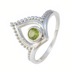 Peridot Solitaire Korean 925 Silver Green Gemstones Whisper thin Modern Ring Jewellery