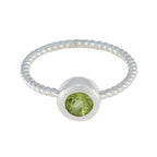 Peridot Solitaire American 92.5 Silver Green Gemstone Delicate Sophisticated Ring Jewelry