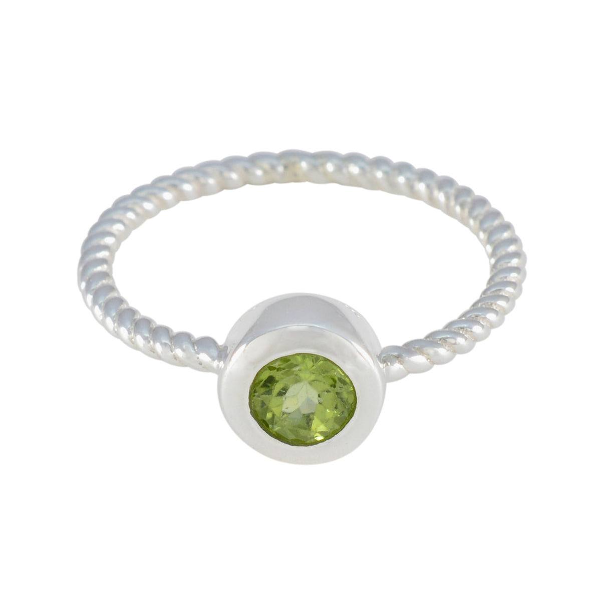 Peridot Solitaire American 92.5 Silver Green Gemstone Delicate Sophisticated Ring Jewelry