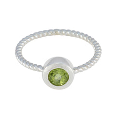 Peridot Solitaire American 92.5 Silver Green Gemstone Delicate Sophisticated Ring Jewelry