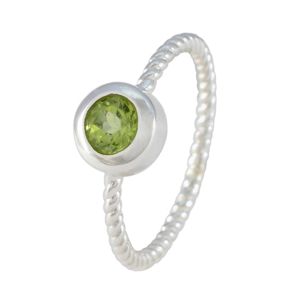 Peridot Solitaire American 92.5 Silver Green Gemstone Delicate Sophisticated Ring Jewelry
