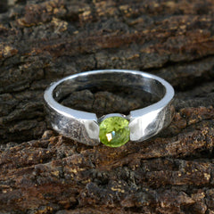 Peridot Solitaire Indian 925 Silver Green Gemstone Slim Abstract Ring Jewellery