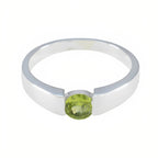 Peridot Solitaire Indian 925 Silver Green Gemstone Slim Abstract Ring Jewellery
