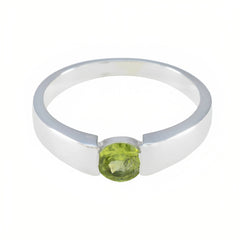 Peridot Solitaire Indian 925 Silver Green Gemstone Slim Abstract Ring Jewellery